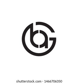 modern line initial GBA letter with circle concept logo design svg