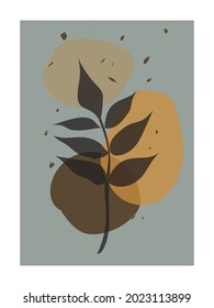 Modern line of leaf abstract art for printing pic for decorating house room and condo 