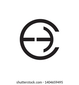 modern line letter et vector with circle shape logo design