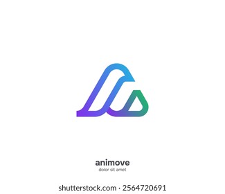 Modern line of letter a logo gradient