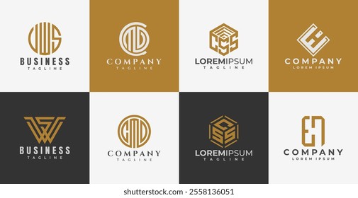 Modern line letter VWS CMD CSS EH logo set