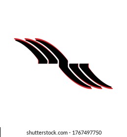 Modern line logo. Cool geometric shapes can be for car stickers or other. Eps10 vector.