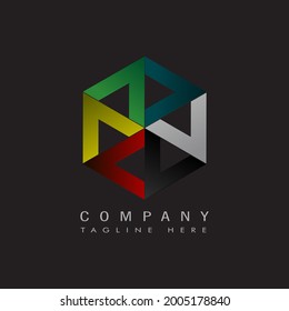 Logo de la línea moderna. Formas geométricas frescas.