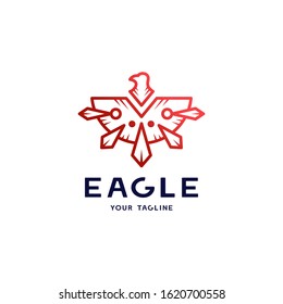 Modern Line Logo Design, Line Eagle or Premium and Luxury Bird Design