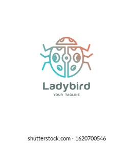 Modern Line Logo Design, Line Insect/Bug or Gradient Ladybird