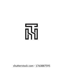 Plantilla de diseño de logotipo de línea moderna. plantilla de diseño del logotipo de letras TH o HT. 