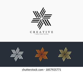 Plantilla de logotipo de línea moderna. Formas geométricas creativas.