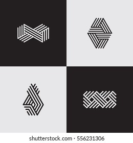 Modern line logos. Cool geometric forms. Eps10 vector.