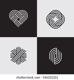 Modern Line Logos. Cool Geometric Forms. Eps10 Vector.