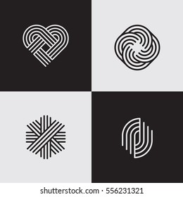 Modern line logos. Cool geometric forms. Eps10 vector.