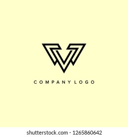 Modern line logos. Creative geometric shapes. Vector