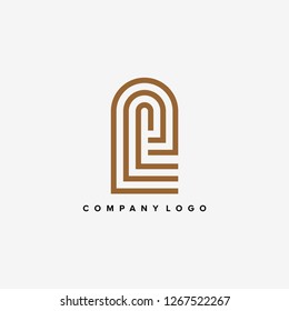 Modern line logos. Creative geometric shapes. Vector