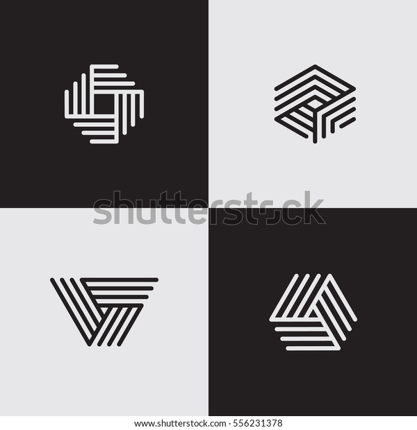 Modern Line Logos Creative Geometric Shapes Stock Vector (Royalty Free ...