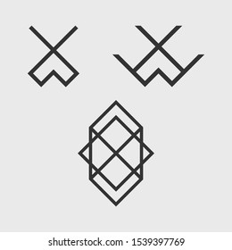 Modern line logos. geometric forms. Eps10 vector.