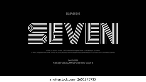 Moderna linha monograma alfabeto de logotipo e fontes de tecnologia. Tipografia de luxo letras mínimas decorativo casamento vintage retro logos. ilustração vetorial
