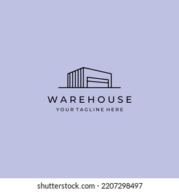 modern line or outline warehouse logo vector icon illustration