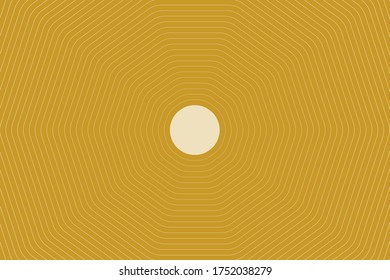 Patrón de línea moderno con fondo de vector oro redondo.