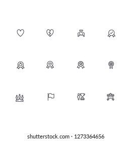 Modern line reward icon set