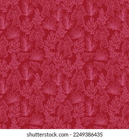 Modern line seashells, Seamless pattern ,Marine background. Vector illustration hand drawn monotone colour ,Design for fashion , fabric, textile, wallpaper, wrapping and all prints 
