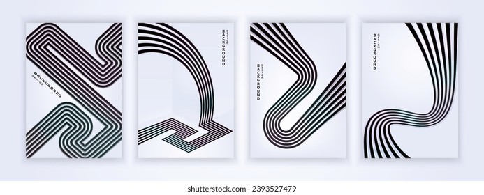 modern line set cover with black and colored lines, geometric style, minimalist, simple, and attractive