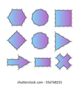 Modern line shapes set vector
