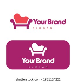 Modern line sofa sofa chair icon design. Home decoration interior furniture logo symbol.