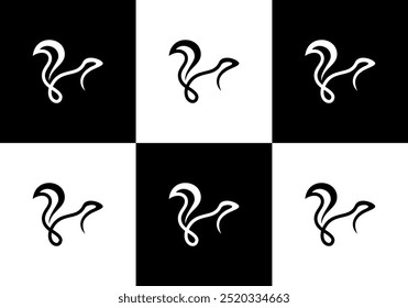 Logotipo de ilustración de ardilla de línea moderna
