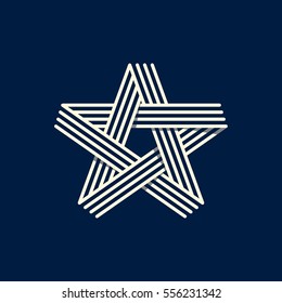 Modern line Star logo. Creative geometric shape. Eps10 vector.