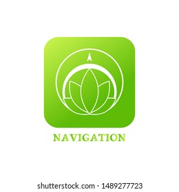 modern line style cannabis with arrows as a symbol of navigation. medical logo vector design