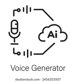 Modern line style icon of ai voice generator 