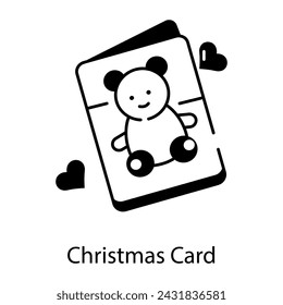 Here�s a modern line style icon of christmas card