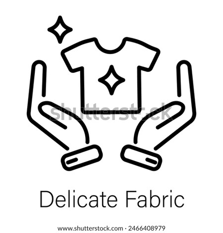 Modern line style icon of delicate fabric 