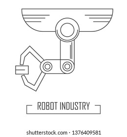 Modern line style with robotic industry and modern industrial icon.