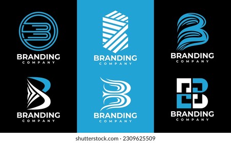 Modern line technology letter B logo branding. Abstract digital initial B logo.