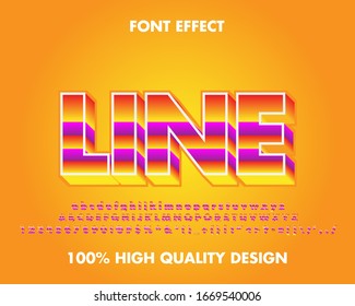 Modern line text effect gradient style. full set alphabet, symbol, font, and number. for sticker, shirt, title and headline. vector illustration