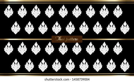 modern line Thai pattern traditional white and black background. Vector illustration