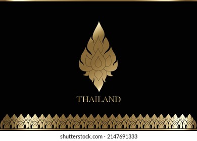 El concepto tradicional tailandés de línea moderna. Line Thai creativo. Ilustrador vectorial de patrones de arte tailandés. Fondo del patrón tailandés de plantilla.