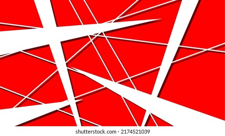 Modern Line Threads on Brilliant Red Background