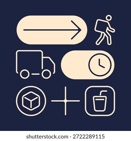 Modern line vector illustration of a delivery courier. Perfect for highlighting fast shipping and express services in apps, websites, and presentations. Fully editable.
