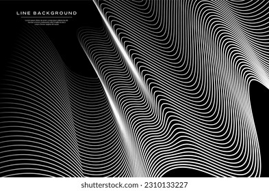 Fondo abstracto de la onda de línea moderna. Diseño de mezcla de líneas dinámicas ilustrativas.