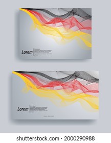 Modern line wave vector background of germany flag colors with ratio 1920:1080 and A4