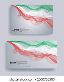 Modern line wave vector background of italy flag colors with ratio 1920:1080 and A4