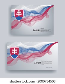 Modern line wave vector background of slovakia flag colors with ratio 1920:1080 and A4