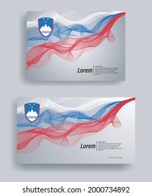 Modern line wave vector background of slovenia flag colors with ratio 1920:1080 and A4