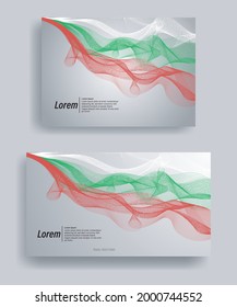 Modern line wave vector background of bulgaria flag colors with ratio 1920:1080 and A4