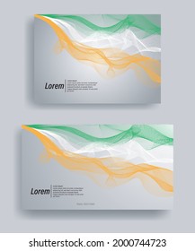 Modern line wave vector background of ireland flag colors with ratio 1920:1080 and A4