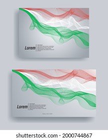 Modern line wave vector background of hungary flag colors with ratio 1920:1080 and A4
