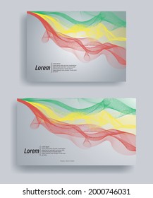Modern line wave vector background of mali flag colors with ratio 1920:1080 and A4