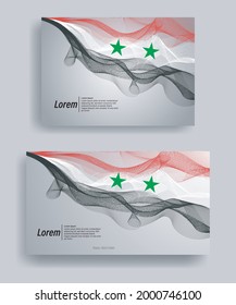 Modern line wave vector background of syria flag colors with ratio 1920:1080 and A4