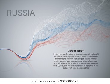 Moderno fondo vectorial de onda de línea de los colores de la bandera de Rusia
